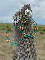 Shop Envi Me Earrings The Alamo Beaded Concho Hoop Earrings