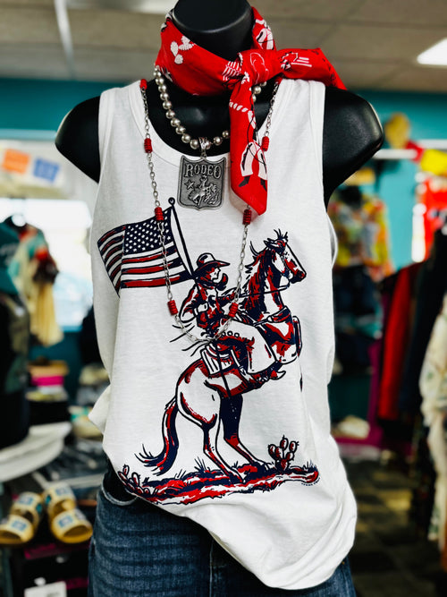 Shop Envi Me It's T-shirt Kinda Day The All 🇺🇸 American Cowgirl White Tank