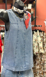 Shop Envi Me Tops and Tunics The All In The Stitched Details Chambray Tank