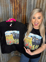 Shop Envi Me Tops and Tunics The Angus Floral Cow Print Tee