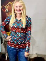 Shop Envi Me Tops and Tunics The Ariat Aztec Half Zip Pullover