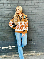 Shop Envi Me Tops and Tunics The Arizona Aztec Days Quarter Zip Sweater