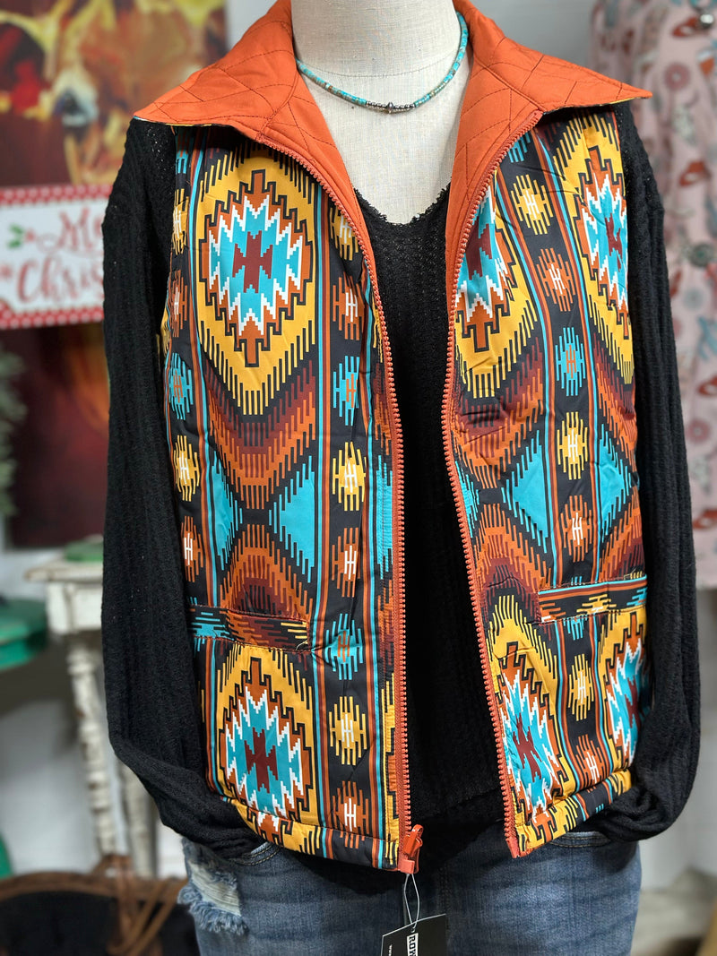 Shop Envi Me Outerwear The Arizona Aztec Sunset Vest