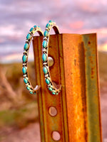 Shop Envi Me Earrings The Arizona Silver & Turquoise Hoop Earring