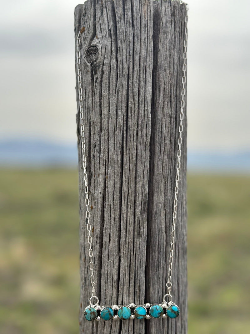 The Arizona Sterling Silver Turquoise Real Bar NA Necklace Shop Envi Me