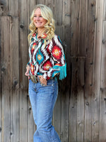 Shop Envi Me Tops and Tunics The Arlington Aztec Fringe Snap Front Western Shirt