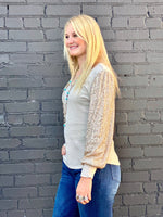 Shop Envi Me Tops and Tunics The Arlington Nights Sequin Sleeve V Neck Sweater