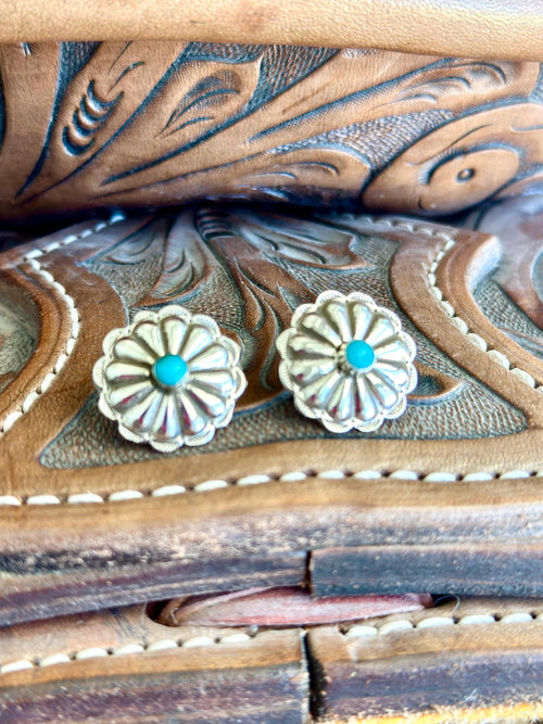 Shop Envi Me Earrings The Arviso Flower Sterling & Turquoise Earring