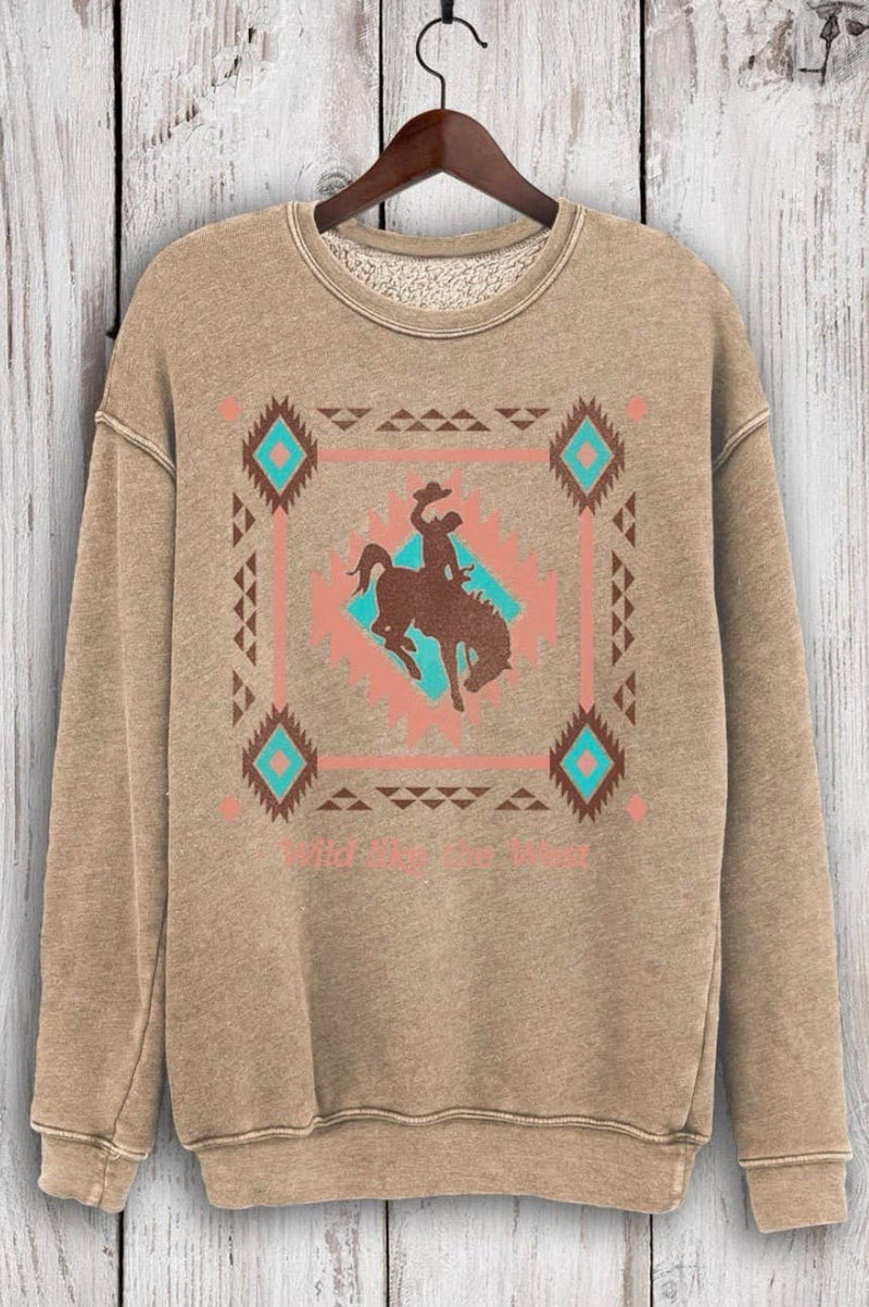Shop Envi Me Cardigans and Kimonos The Autumn Aztec Bucking Horse Sweatshirt