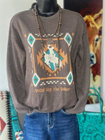 Shop Envi Me Tops and Tunics The Autumn Aztec Bucking Horse Sweatshirt