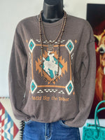 Shop Envi Me Tops and Tunics The Autumn Aztec Bucking Horse Sweatshirt