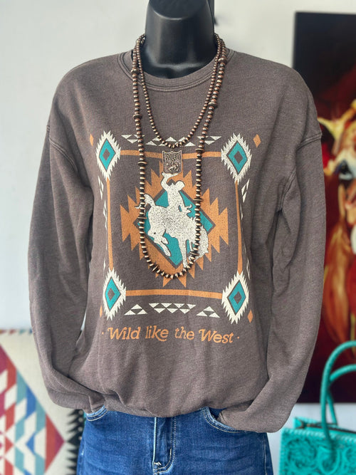 Shop Envi Me Tops and Tunics The Autumn Aztec Bucking Horse Sweatshirt