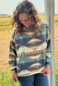 Shop Envi Me Tops and Tunics The Autumn in Amarillo Aztec Corded Top