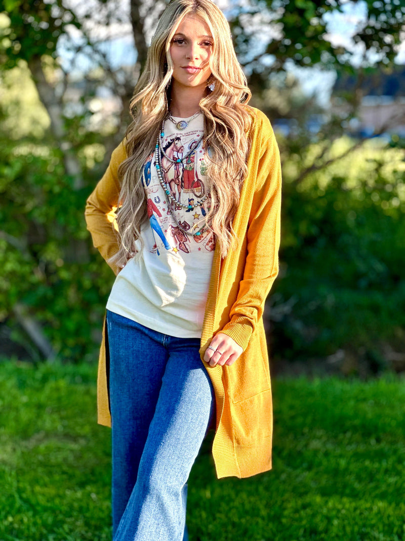 Shop Envi Me Tops and tunics The Autumn Mustard Cardigan