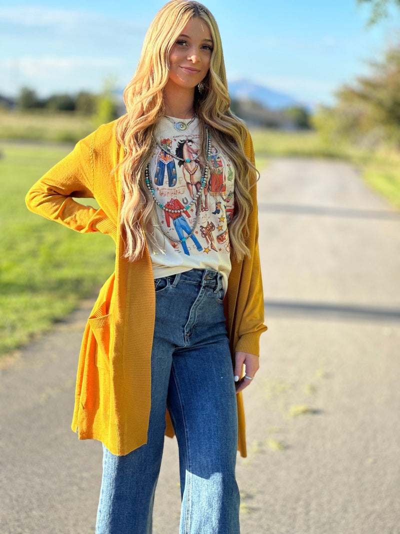 Shop Envi Me Tops and tunics The Autumn Mustard Cardigan