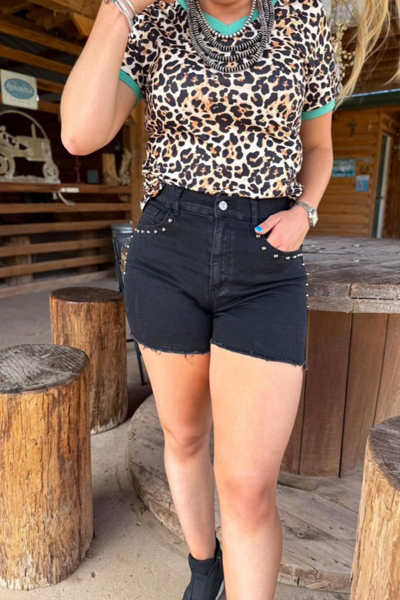 Shop Envi Me The Autumn Studded Mid Thigh Shorts