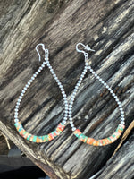 Shop Envi Me Earrings Silver The Autumn Sun Sterling Silver Pearl Hoop Bead Earring