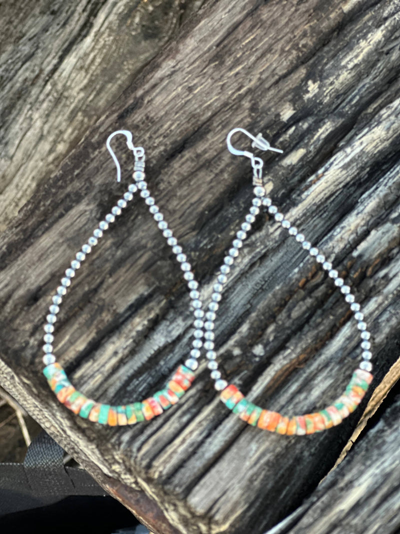 Shop Envi Me Earrings Silver The Autumn Sun Sterling Silver Pearl Hoop Bead Earring