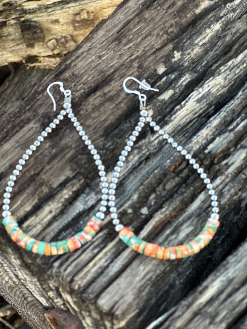 Shop Envi Me Earrings Silver The Autumn Sun Sterling Silver Pearl Hoop Bead Earring