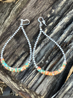 Shop Envi Me Earrings Silver The Autumn Sun Sterling Silver Pearl Hoop Bead Earring