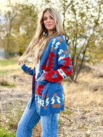 Shop Envi Me Cardigans and Kimonos The Aztec Blue Painted Pony Cardigan Sweater