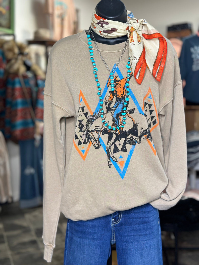 Shop Envi Me Tops and Tunics The Aztec Bucking Horse Sweatshirt