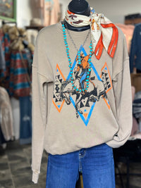 Shop Envi Me Tops and Tunics The Aztec Bucking Horse Sweatshirt