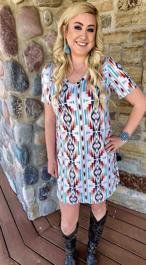 Shop Envi Me Tops and Tunics The Aztec Canyons Western Spring  Dress