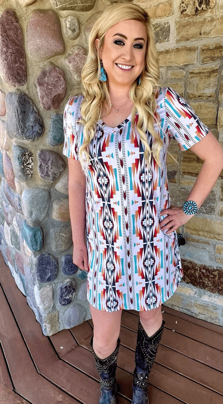 Shop Envi Me Tops and Tunics The Aztec Canyons Western Spring  Dress