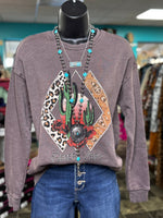 Shop Envi Me The Aztec Cheetah Cactus Sweatshirt