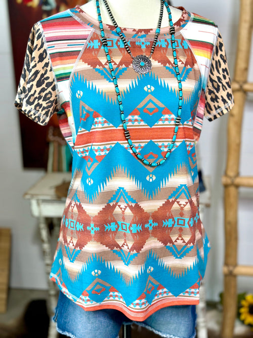 Shop Envi Me Tops and Tunics The Aztec Cheetah Summer Top