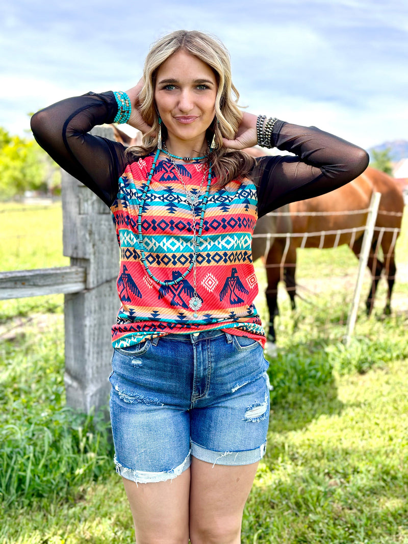 Shop Envi Me It's T-shirt Kinda Day The Aztec Days Mesh Sleeve Baseball Tee