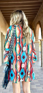 Shop Envi Me Cardigans and Kimonos The Aztec Fiesta Mesh Print Kimono