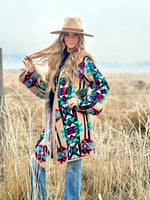 Shop Envi Me Cardigans and Kimonos The Aztec Montana Beth Fur Lined Hood Sweater