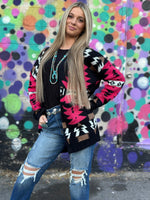 Shop Envi Me Cardigans and Kimonos The Aztec Pink Painted Pony Cardigan Sweater