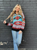 Shop Envi Me Tops and Tunics The Aztec Quarter Zip Rodeo Days Sweater