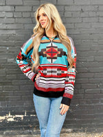 Shop Envi Me Tops and Tunics The Aztec Quarter Zip Rodeo Days Sweater