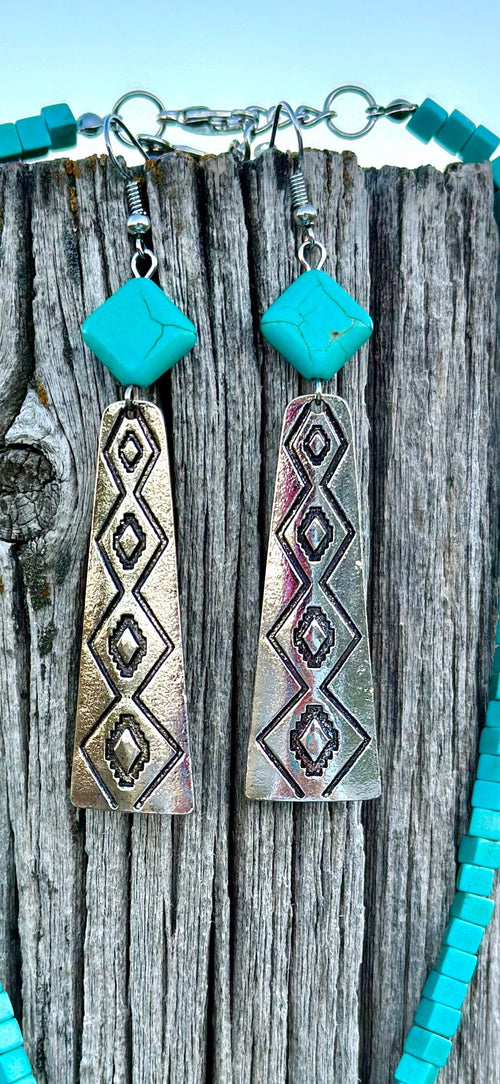 Shop Envi Me Earrings The Aztec Turquoise Diamond Drop Earring