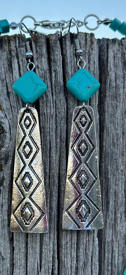 Shop Envi Me Earrings The Aztec Turquoise Diamond Drop Earring