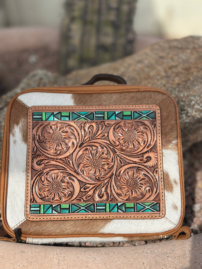 Shop Envi Me Accessories One The Aztec Turquoise Dreams Tooled Leather & Cowhide Jewelry Case