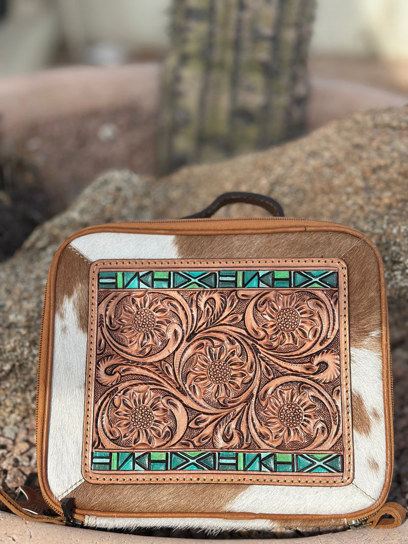 Shop Envi Me Accessories One The Aztec Turquoise Dreams Tooled Leather & Cowhide Jewelry Case
