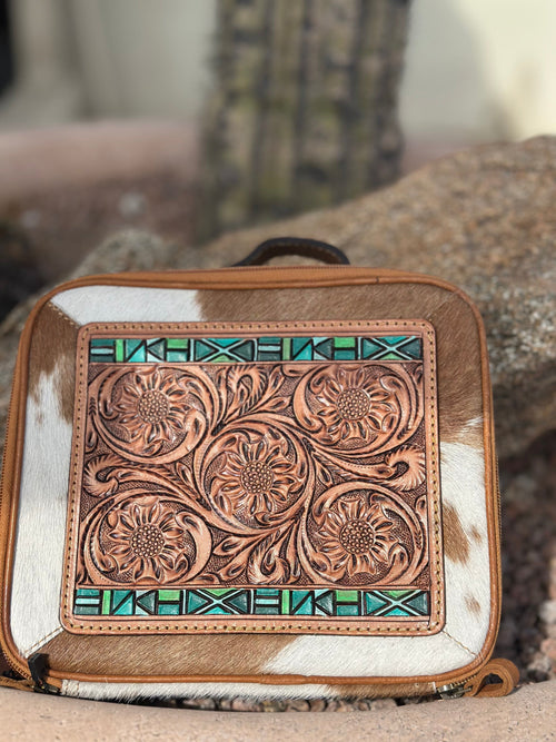 Shop Envi Me Accessories One The Aztec Turquoise Dreams Tooled Leather & Cowhide Jewelry Case
