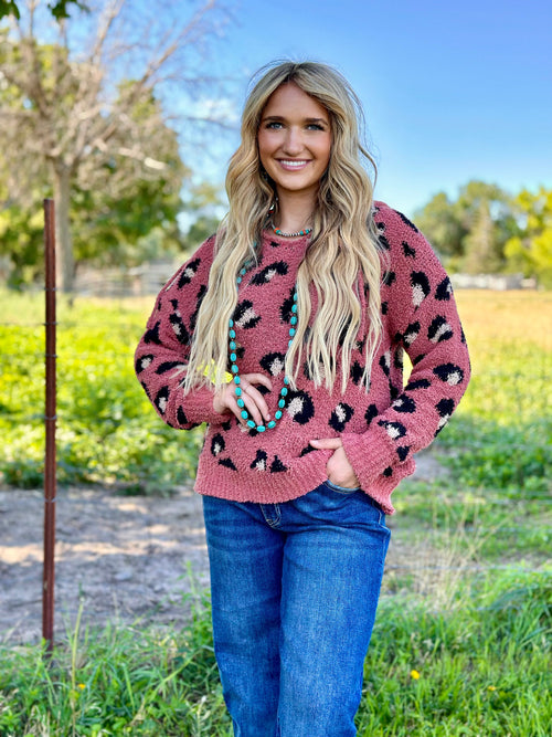 Shop Envi Me Tops and Tunics The Back To School Fall Leopard Sweater