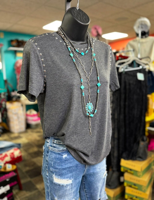 Shop Envi Me Tops and Tunics The Back To School Studded Top