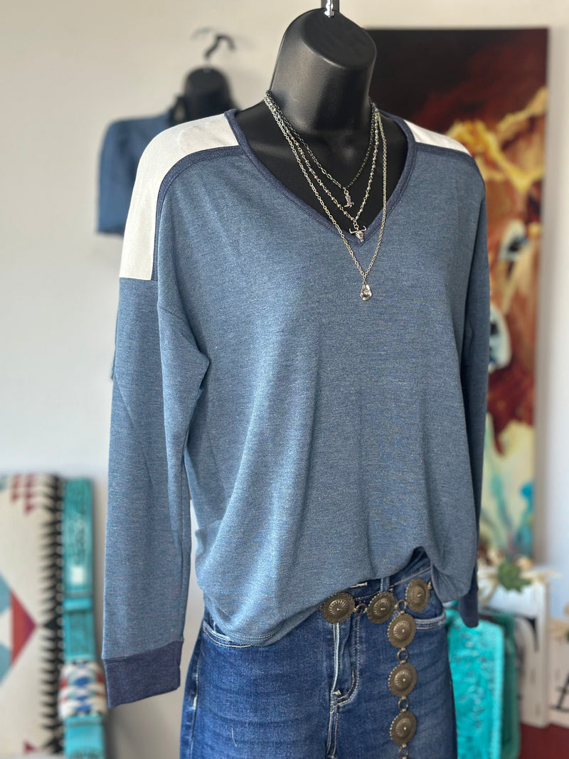Shop Envi Me Tops and Tunics The Back to School V Neck Color Block Top