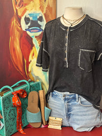 Shop Envi Me Tops and Tunics The Bandera Stars Henley Top