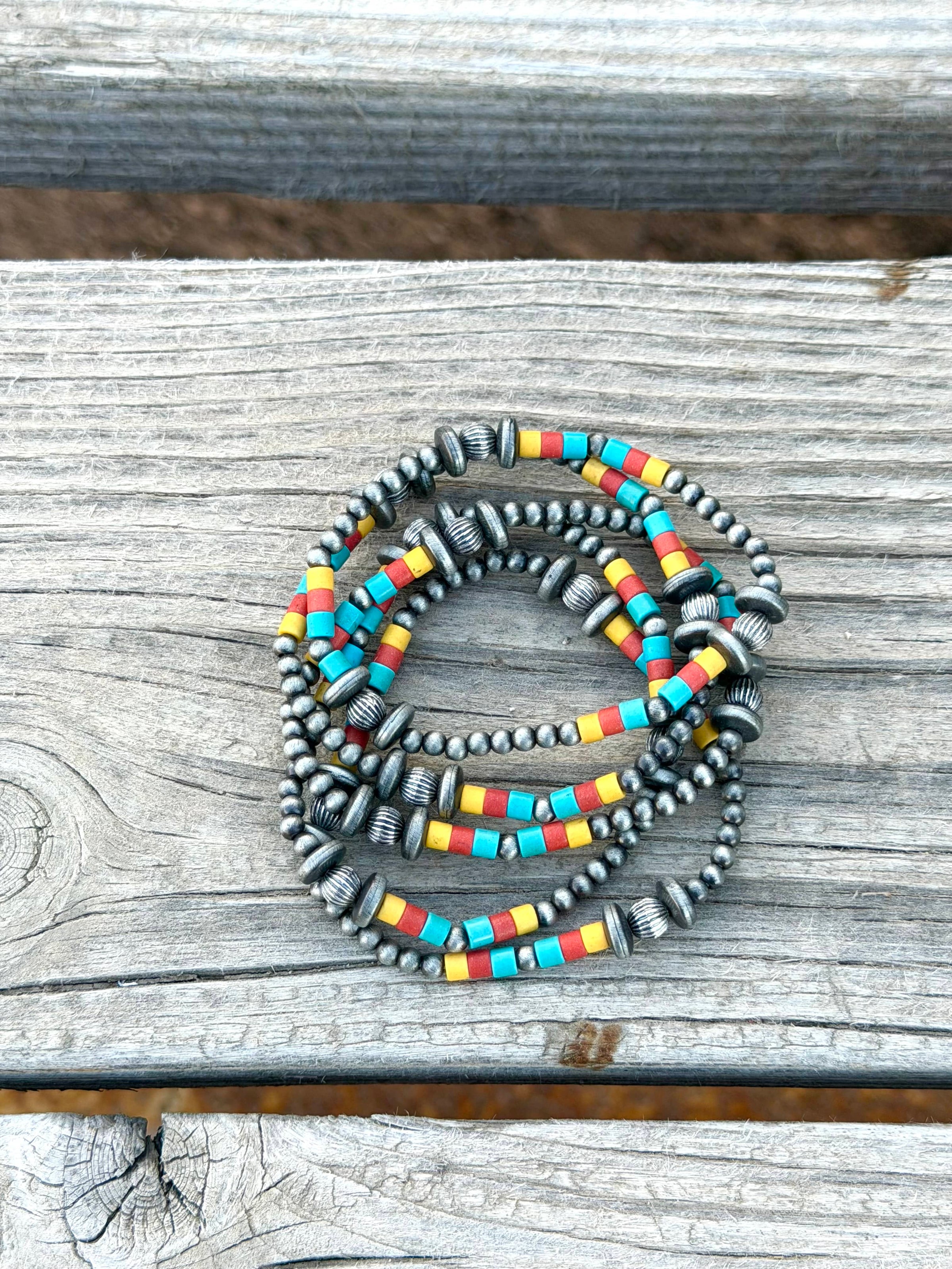 Shop Envi Me Jewelry Multi / Multi The Beaded Pearl Stack Bracelets