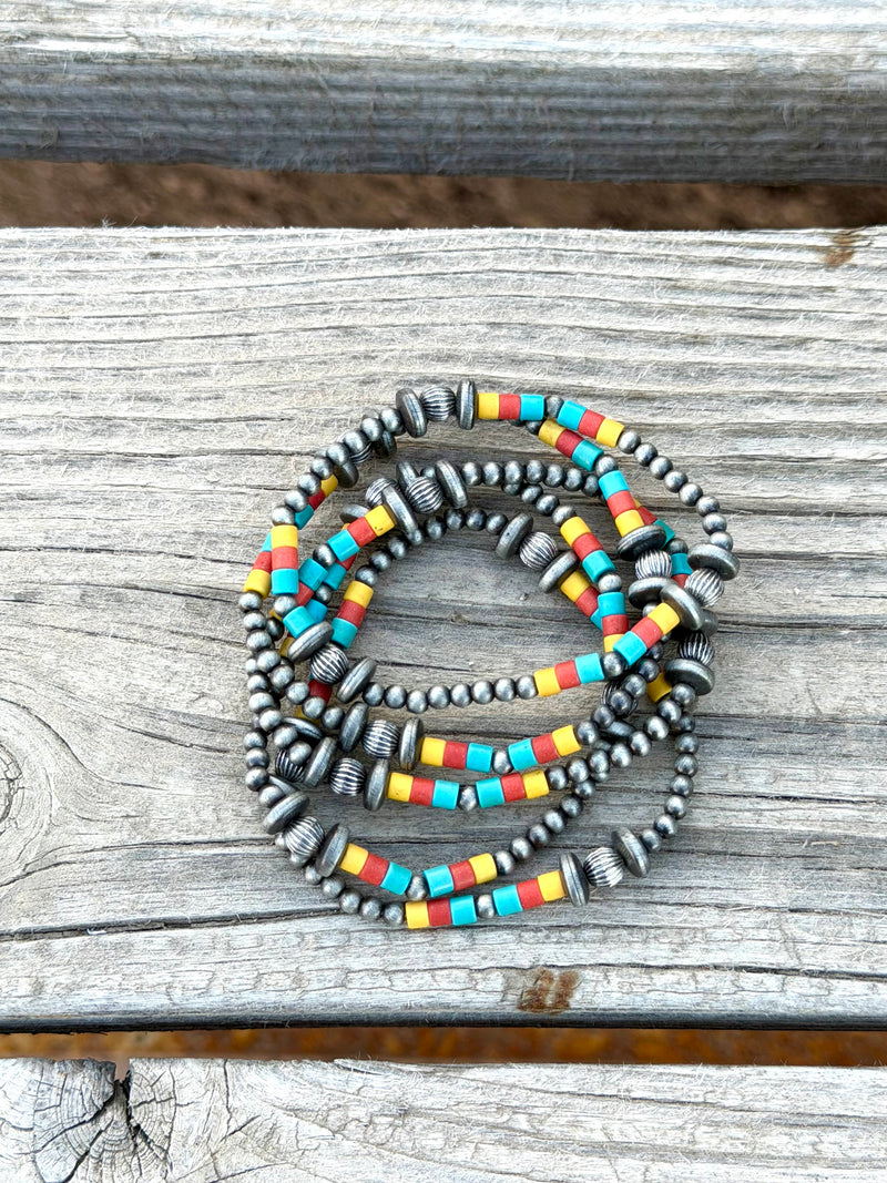 Shop Envi Me Jewelry Multi / Multi The Beaded Pearl Stack Bracelets