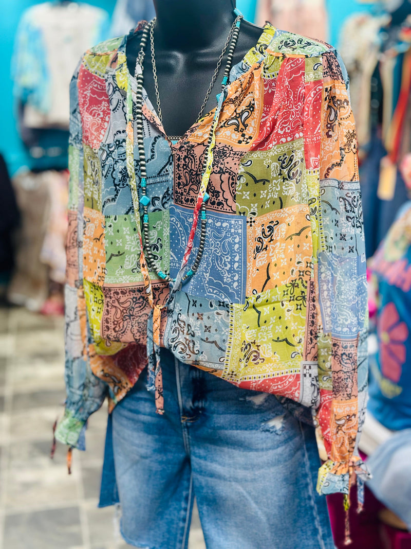 Shop Envi Me Tops and Tunics The Bella's Bandana Chiffon Top