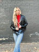 Shop Envi Me Outerwear The Biker Babe Fringe Jacket